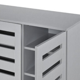 Swish Furniture Euston Modern Light Grey 3 Door 5 Tier Shoe Cabinet - thumbnail 6