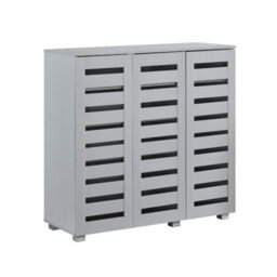 Swish Furniture Euston Modern Light Grey 3 Door 5 Tier Shoe Cabinet - thumbnail 1