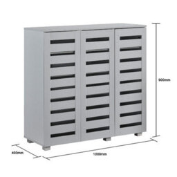Swish Furniture Euston Modern Light Grey 3 Door 5 Tier Shoe Cabinet - thumbnail 9