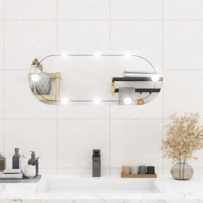 Walplus Wall Mirror With Led Lights 30X70 Cm Glass Oval - image 1