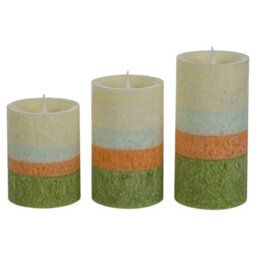 Urbn-Living Set Of 3 Led Flameless Pillar Candles Flickering Battery Operated Real Wax Unscented - thumbnail 6