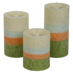 Urbn-Living Set Of 3 Led Flameless Pillar Candles Flickering Battery Operated Real Wax Unscented - thumbnail 5