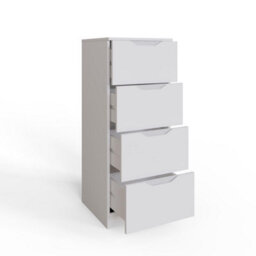 Fwstyle Luno 4 Drawer Chest Of Drawers White (H) 99Cm (W) 40Cm (D) 40Cm Extra Deep Drawers - thumbnail 5