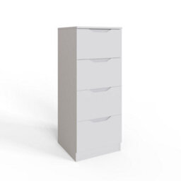 Fwstyle Luno 4 Drawer Chest Of Drawers White (H) 99Cm (W) 40Cm (D) 40Cm Extra Deep Drawers - thumbnail 3