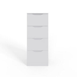 Fwstyle Luno 4 Drawer Chest Of Drawers White (H) 99Cm (W) 40Cm (D) 40Cm Extra Deep Drawers - thumbnail 2