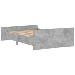 Berkfield Bed Frame With Headboard And Footboard Concrete Grey 120X190 Cm - thumbnail 6