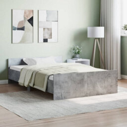 Berkfield Bed Frame With Headboard And Footboard Concrete Grey 120X190 Cm