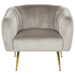 Beliani  Armchair Laconia Velvet Taupe - thumbnail 4