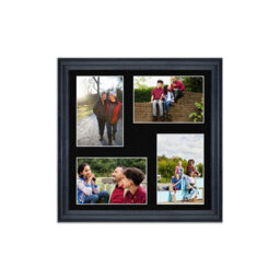 AK Frames 12X12 Black Classic Multi Photo Frame With Black Mount - Holds 4 Apertures (4X) 6X4 Photos - thumbnail 1
