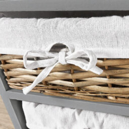 Home Source Lichfield Fully Assembled 4 Wicker Basket Drawer Chest Storage Unit Grey - thumbnail 3