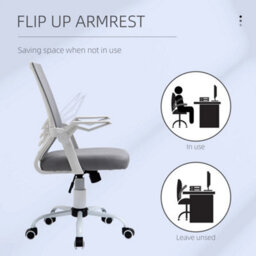 Mesh Swivel Office Chair Task Computer Chair   Lumbar Support, Grey - thumbnail 5