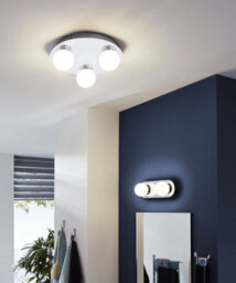 Modern Chrome & White Glass Led Flush Mount Ceiling Light - thumbnail 3