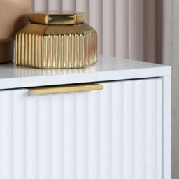 Pair Of Zara White Bedside Cabinet 2 Drawer Fluted Chest - thumbnail 4