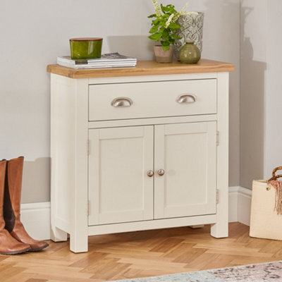 The Furniture Market Cotswold Cream Painted 2 Door 1 Drawer Small Sideboard - image 1