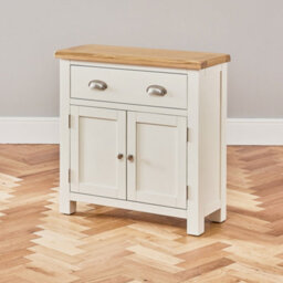 The Furniture Market Cotswold Cream Painted 2 Door 1 Drawer Small Sideboard - thumbnail 5