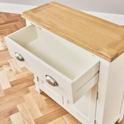 The Furniture Market Cotswold Cream Painted 2 Door 1 Drawer Small Sideboard - thumbnail 8