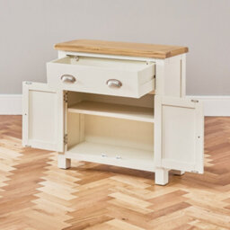 The Furniture Market Cotswold Cream Painted 2 Door 1 Drawer Small Sideboard - thumbnail 6