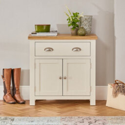 The Furniture Market Cotswold Cream Painted 2 Door 1 Drawer Small Sideboard - thumbnail 4