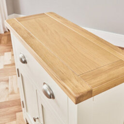 The Furniture Market Cotswold Cream Painted 2 Door 1 Drawer Small Sideboard - thumbnail 7