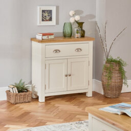 The Furniture Market Cotswold Cream Painted 2 Door 1 Drawer Small Sideboard - thumbnail 3