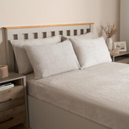 OHS Teddy Fleece Pillowcase Cover Bedding Set 4 X Thermal, 50 X 75Cm -  Natural
