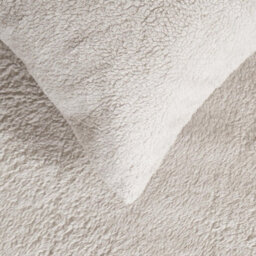 OHS Teddy Fleece Pillowcase Cover Bedding Set 4 X Thermal, 50 X 75Cm -  Natural - thumbnail 2