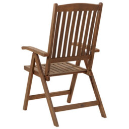 Beliani Set Of 6 Garden Chairs With Cushions Amantea Acacia Wood Blue - thumbnail 8