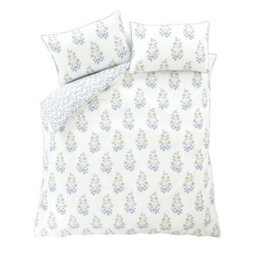 Bianca Eloise Floral 230 Thread Count Cotton Reversible Duvet Cover Set With Pillowcases Blue - thumbnail 6