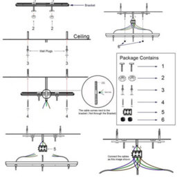 Modern Retro 3 Way Pendant Light Black Dome Shade E27 Ceiling Cluster Kit - thumbnail 4