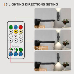 Harper Living Wall Lights Set Of 2 Battery Operated, Led Rechargeable Wall Lamp, Dimmable And Colour Changing Wall Sconces, Black - thumbnail 6