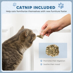 Pawhut Cat Scratching Board 2-In-1 Cardboard Lounge With Catnip, Blue - thumbnail 6