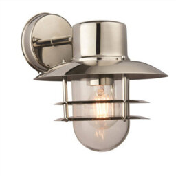 Luminosa Lighting Luminosa Jenson 1 Light Outdoor Wall Polished Stainless Steel, Glass Ip44, E27