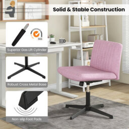 Costway Criss Cross Legged Chair Home Office Chair W/ Wide Padded Seat - thumbnail 6
