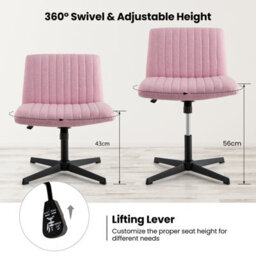 Costway Criss Cross Legged Chair Home Office Chair W/ Wide Padded Seat - thumbnail 4