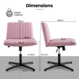 Costway Criss Cross Legged Chair Home Office Chair W/ Wide Padded Seat - thumbnail 2