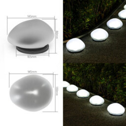 Amorly 1Pcs Led Solar Powered Goose White Stone Lights, White Light Outdoor Courtyard Decorative Tile Stone Lights Wireless Twilight - thumbnail 6