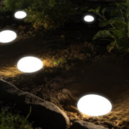 Amorly 1Pcs Led Solar Powered Goose White Stone Lights, White Light Outdoor Courtyard Decorative Tile Stone Lights Wireless Twilight - thumbnail 5