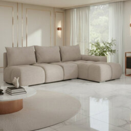 Galeria Corner Sofa Bed With Storage Right Hand Beige