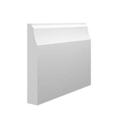 Skirting World Wave 1 Mdf Skirting Board - 120mm X 25mm X 4200mm, Primed, No Rebate (Pack Of 4)