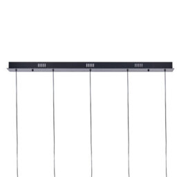 Wyld And Coco Aurora Pendant Lamp, Iron Finish, Multicolour Smoked Glass, 5-Light, Adjustable Height - thumbnail 6