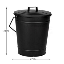 Lassic Fire Vida Black Ash Bucket Fireside Coal Ash Wood Log Storage - thumbnail 4
