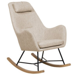 Beliani Rocking Chair Arrie Fabric Light Beige - thumbnail 1