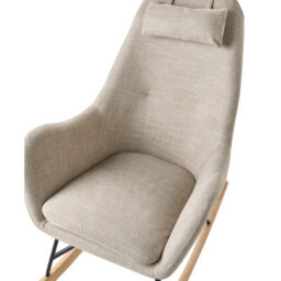 Beliani Rocking Chair Arrie Fabric Light Beige - thumbnail 6