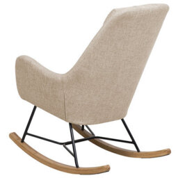 Beliani Rocking Chair Arrie Fabric Light Beige - thumbnail 5