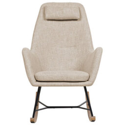 Beliani Rocking Chair Arrie Fabric Light Beige - thumbnail 4