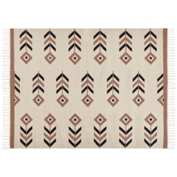 Beliani Rug Niavan Beige 160 X 230 Cm Cotton Kilim - thumbnail 4