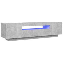 Vidaxl Tv Cabinet With Led Lights Concrete Grey 160X35X40 Cm - thumbnail 1