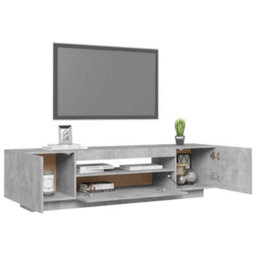 Vidaxl Tv Cabinet With Led Lights Concrete Grey 160X35X40 Cm - thumbnail 6
