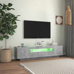 Vidaxl Tv Cabinet With Led Lights Concrete Grey 160X35X40 Cm - thumbnail 5