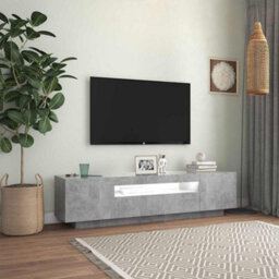 Vidaxl Tv Cabinet With Led Lights Concrete Grey 160X35X40 Cm - thumbnail 4